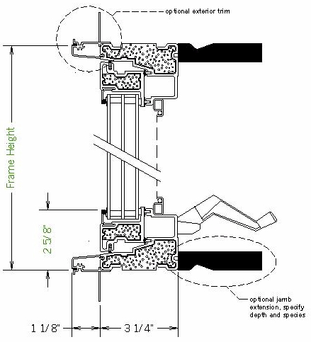 Graphic: Thermotech's Fibertherm Casement, Vertical Section
